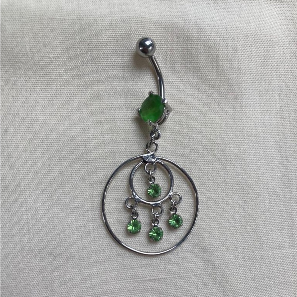 Green Belly button Ring surgical stainless steel  belly button-2 …